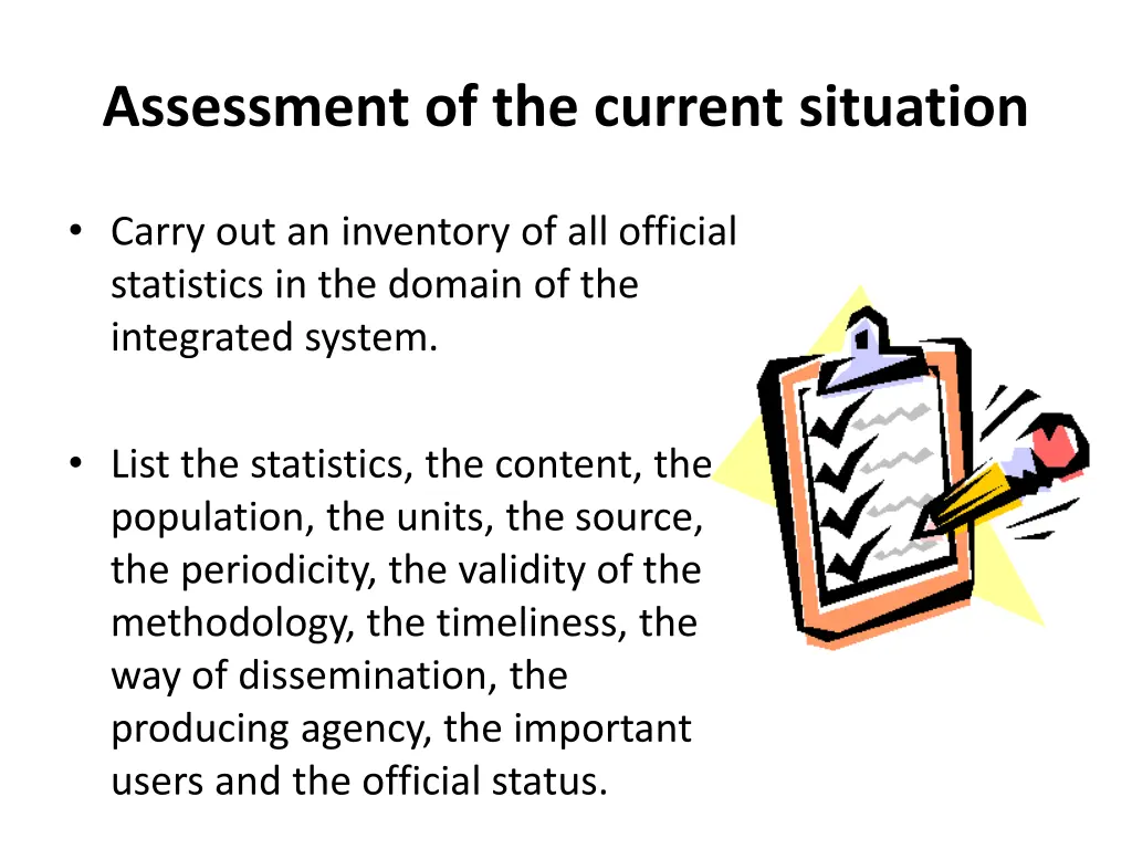 assessment of the current situation