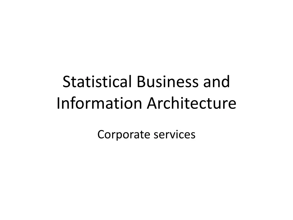 statistical business and information architecture