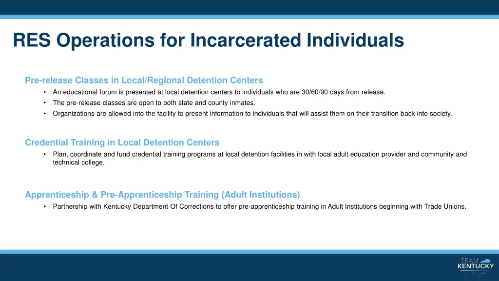 res operations for incarcerated individuals