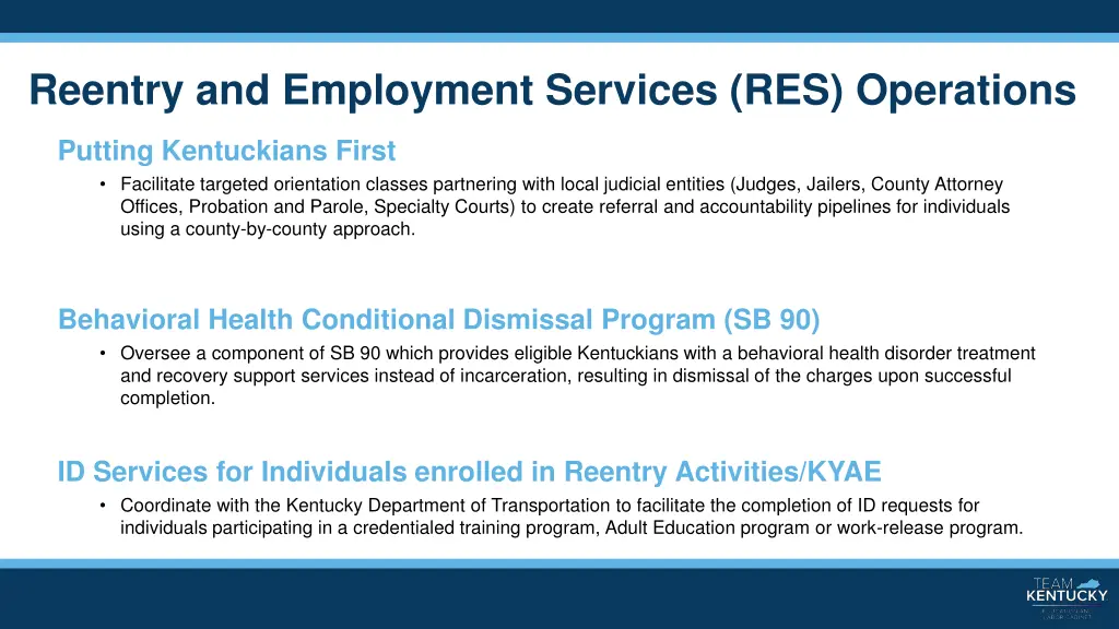 reentry and employment services res operations