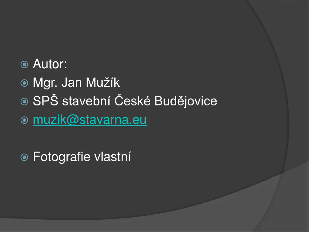 autor mgr jan mu k sp stavebn esk bud jovice
