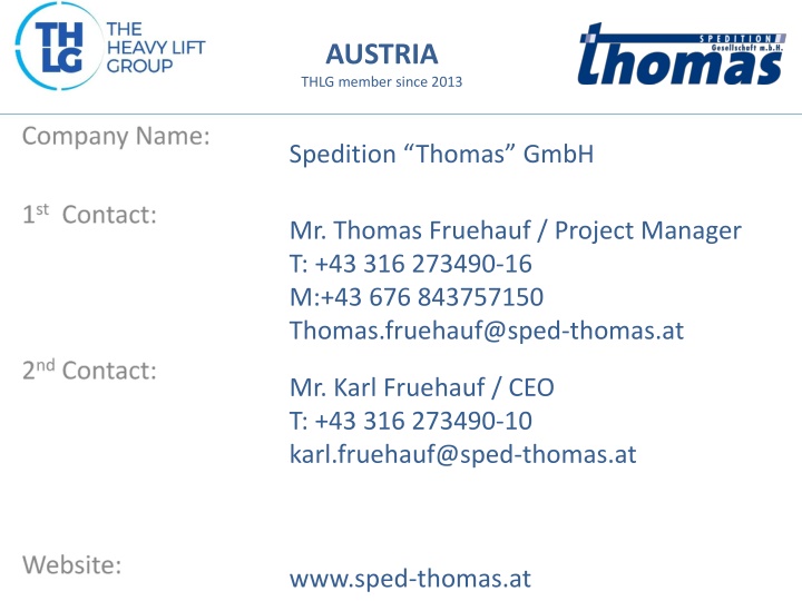 austria thlg member since 2013