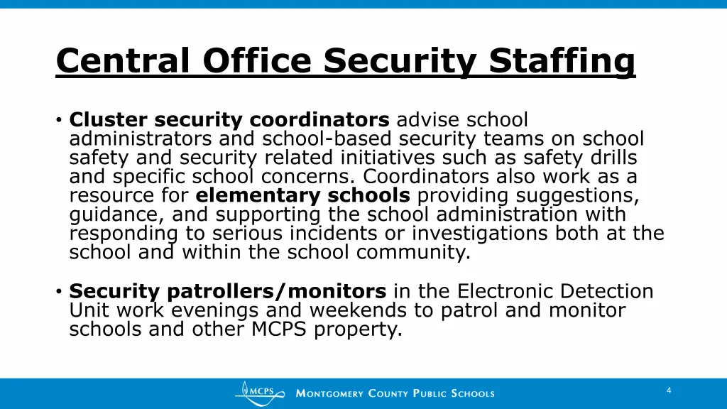 central office security staffing