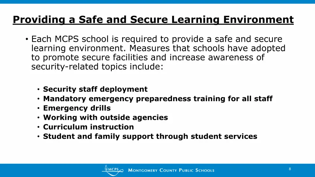 providing a safe and secure learning environment