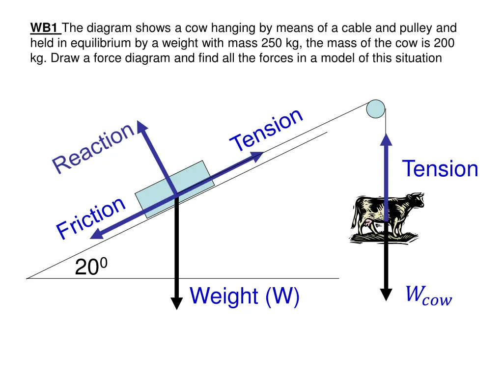 wb1 the diagram shows a cow hanging by means