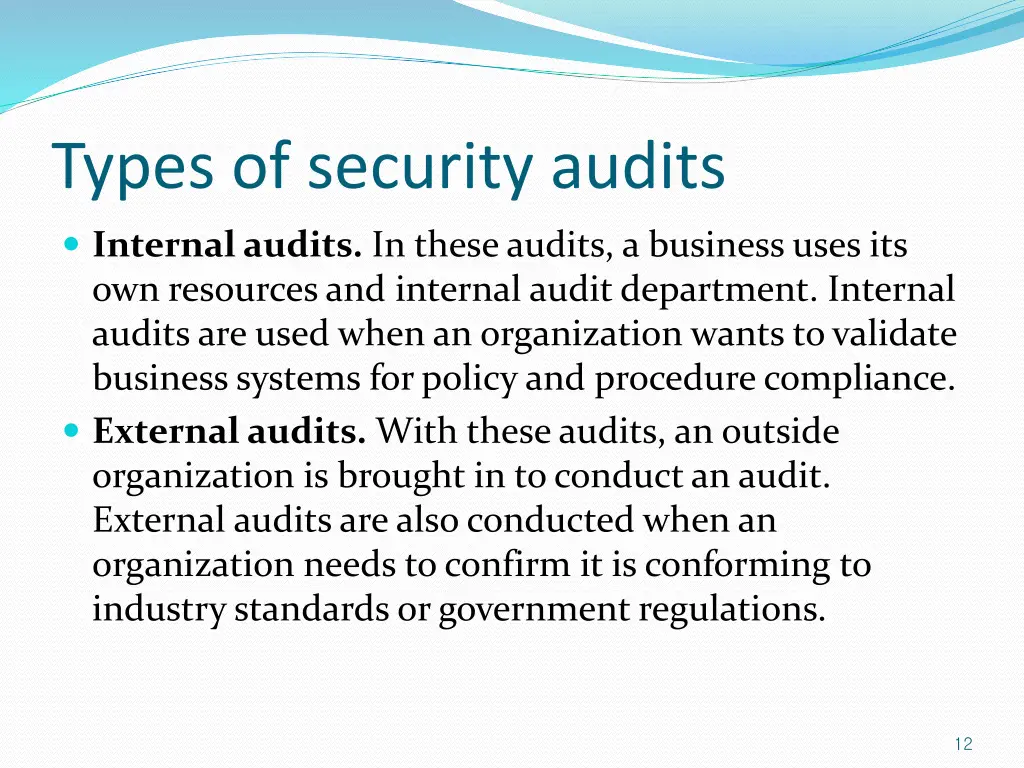 types of security audits