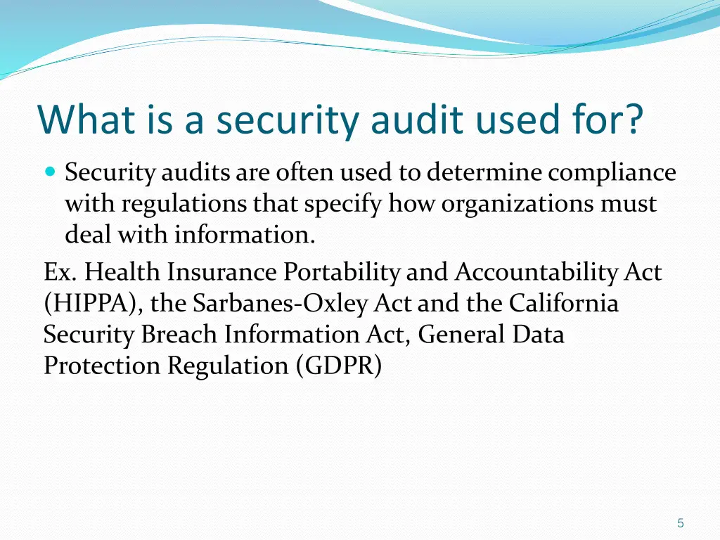 what is a security audit used for
