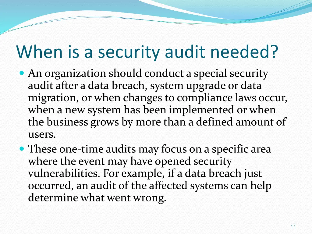 when is a security audit needed an organization