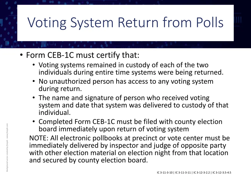 voting system return from polls 1