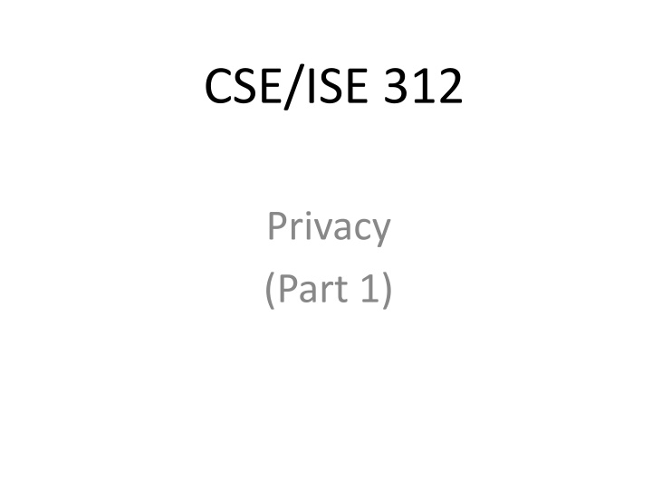 cse ise 312