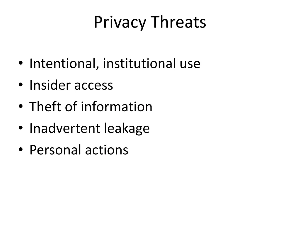 privacy threats