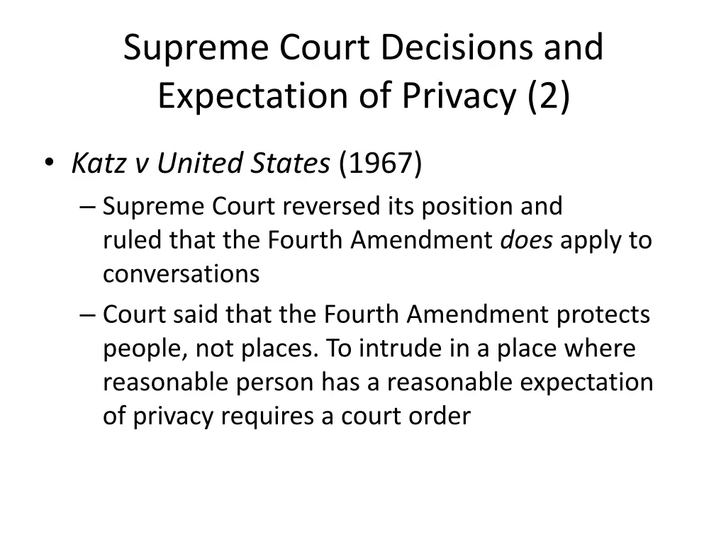 supreme court decisions and expectation 1
