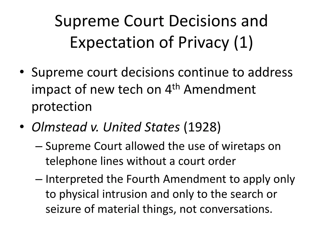 supreme court decisions and expectation