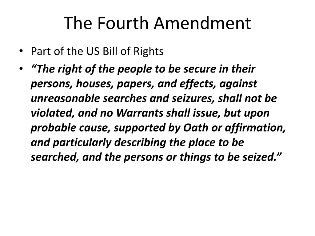 the fourth amendment