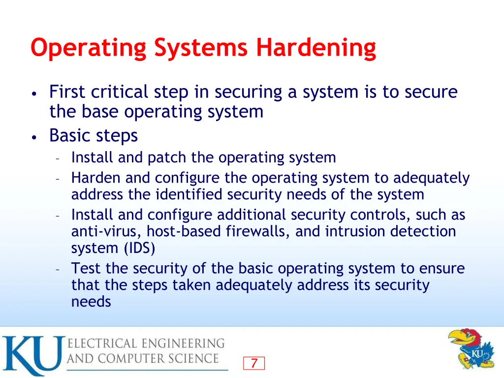 operating systems hardening