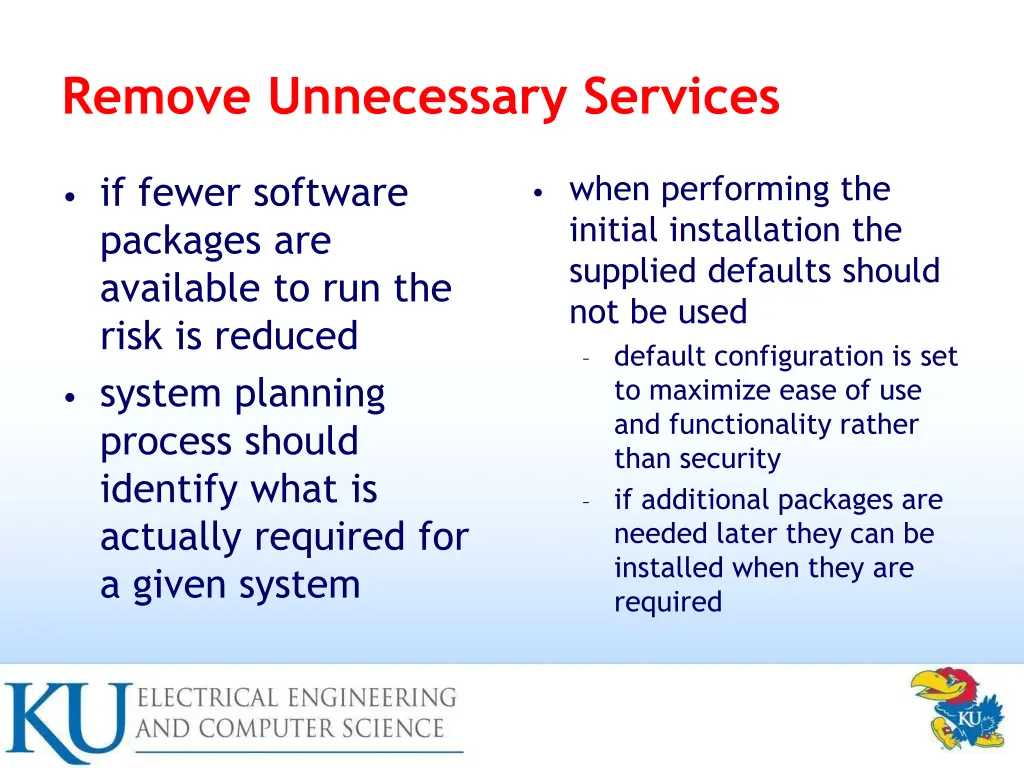remove unnecessary services
