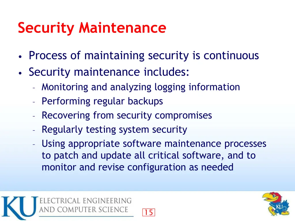 security maintenance