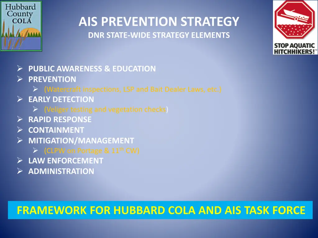 ais prevention strategy dnr state wide strategy