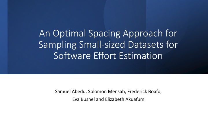 an optimal spacing approach for sampling small