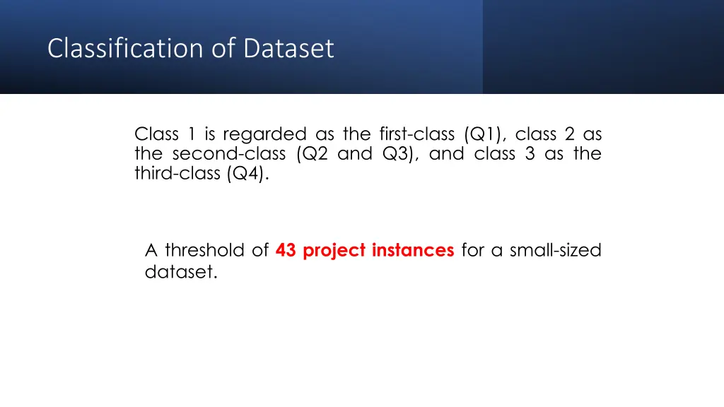 classification of dataset