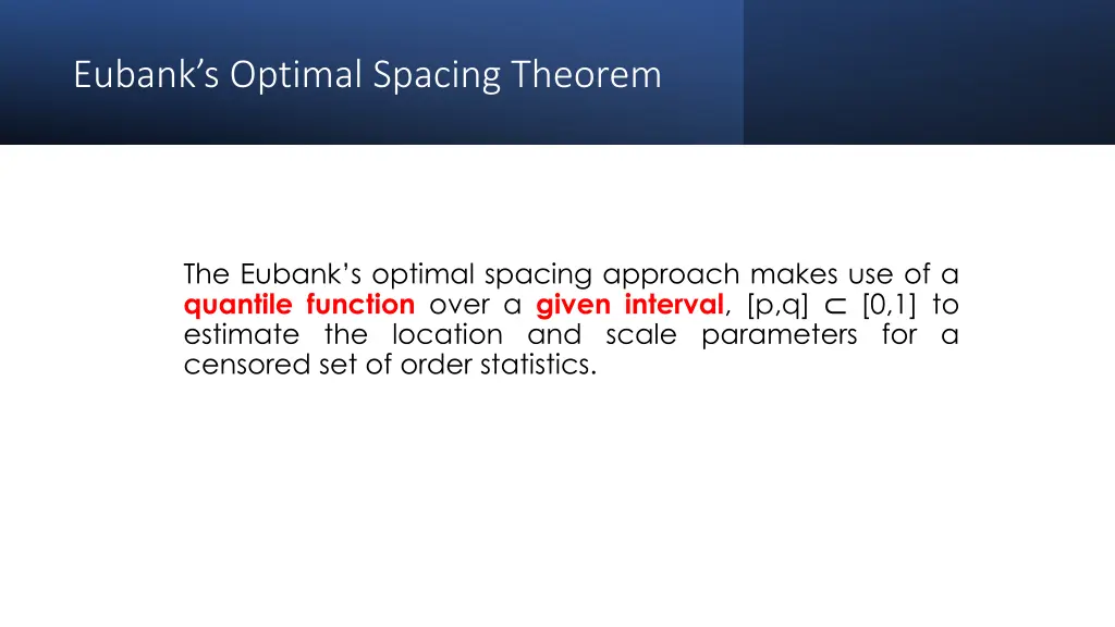 eubank s optimal spacing theorem