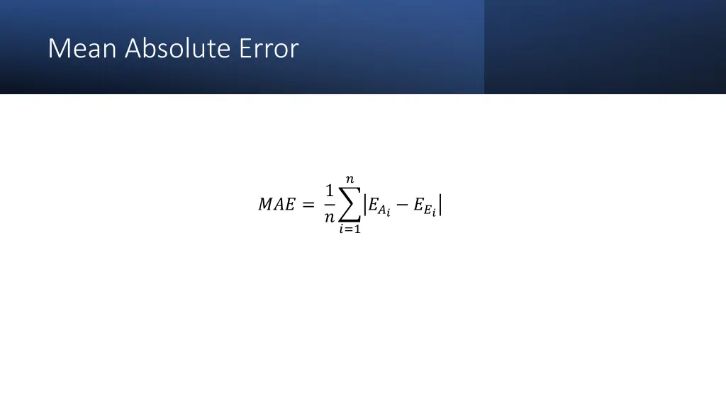 mean absolute error
