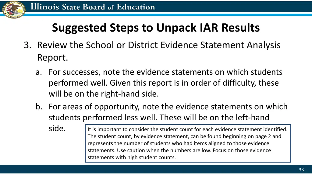 suggested steps to unpack iar results 1