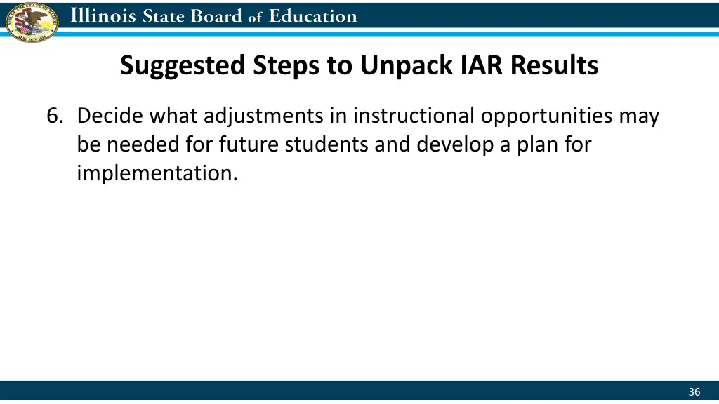 suggested steps to unpack iar results 3