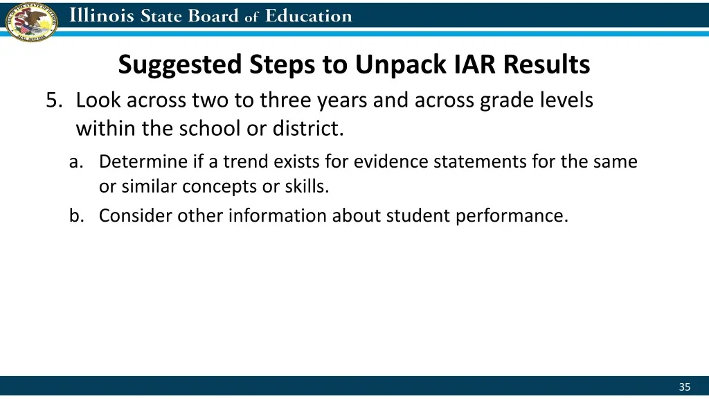 suggested steps to unpack iar results 5 look