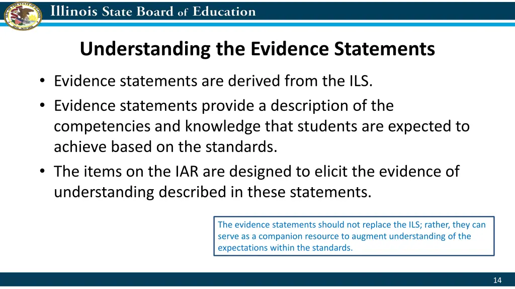 understanding the evidence statements