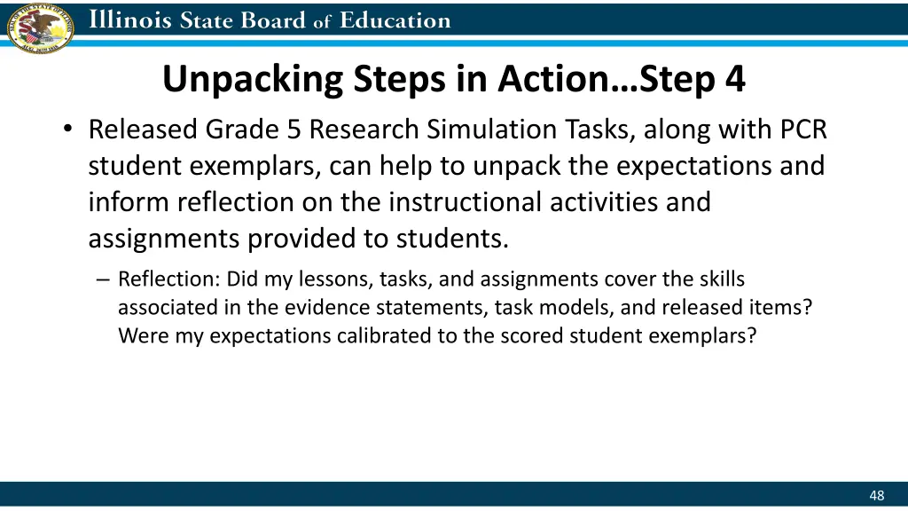unpacking steps in action step 4 released grade