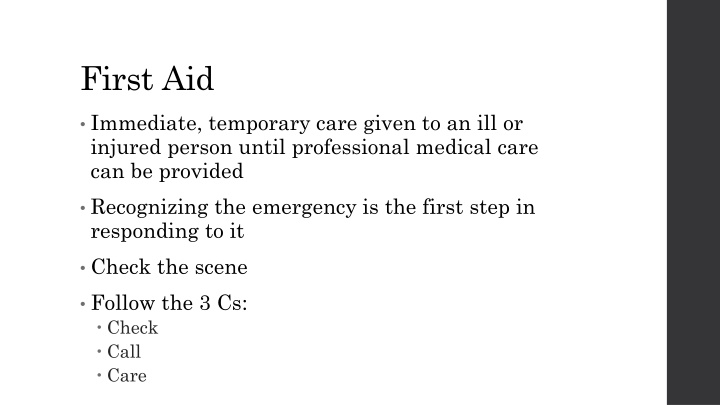 first aid