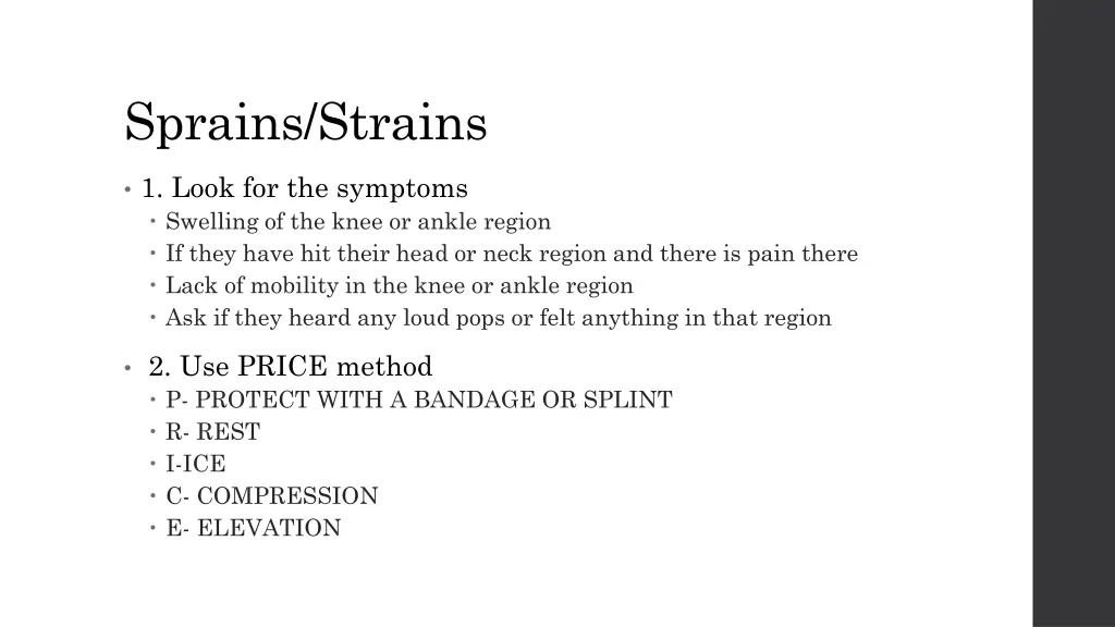 sprains strains