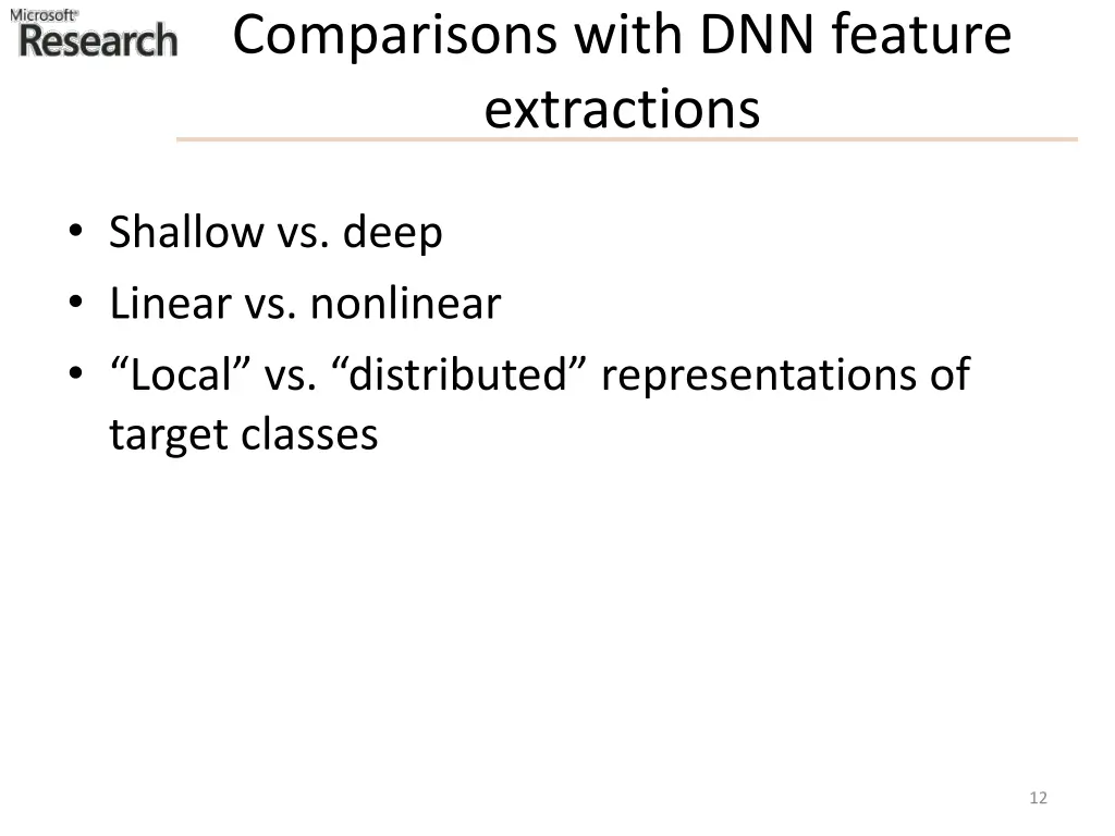 comparisons with dnn feature extractions