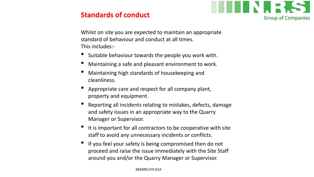 standards of conduct