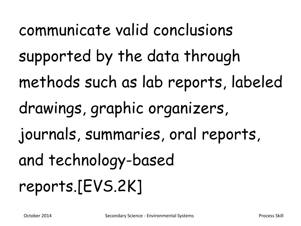 communicate valid conclusions supported