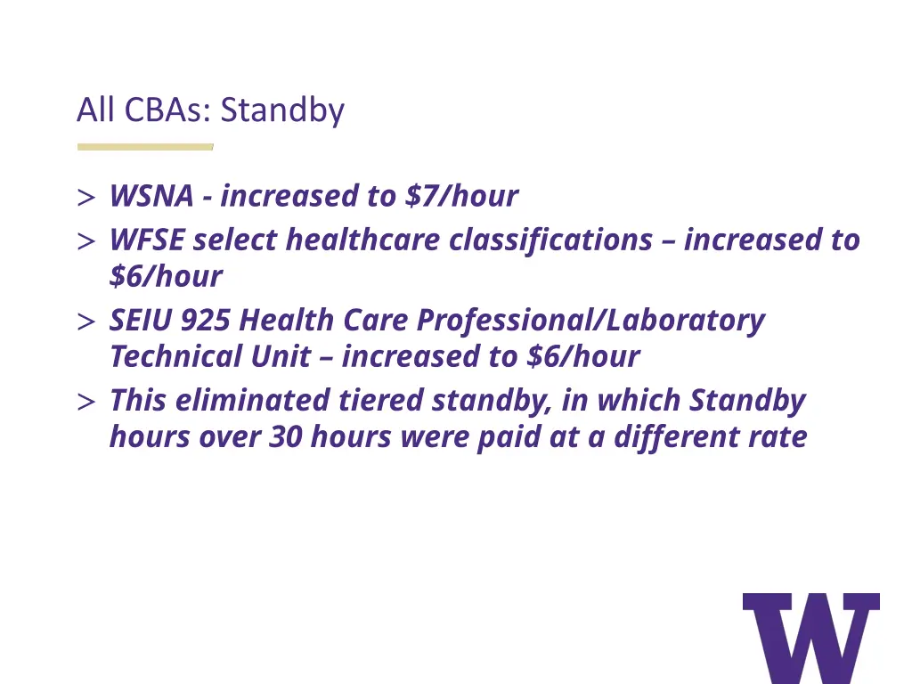all cbas standby