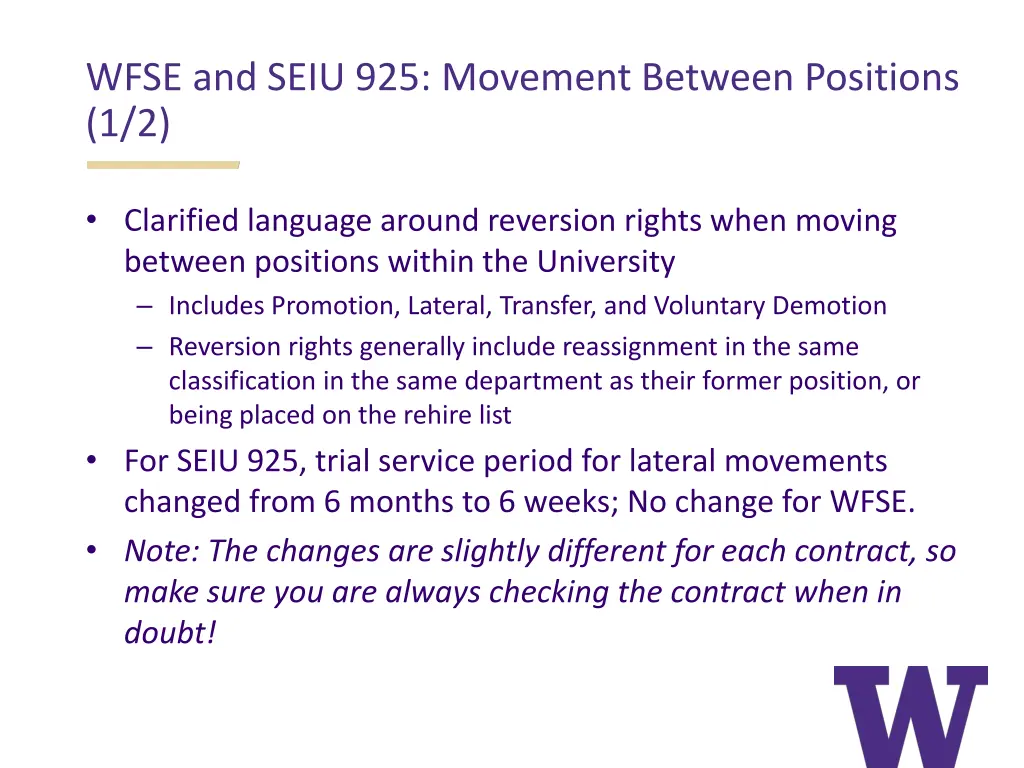 wfse and seiu 925 movement between positions 1 2