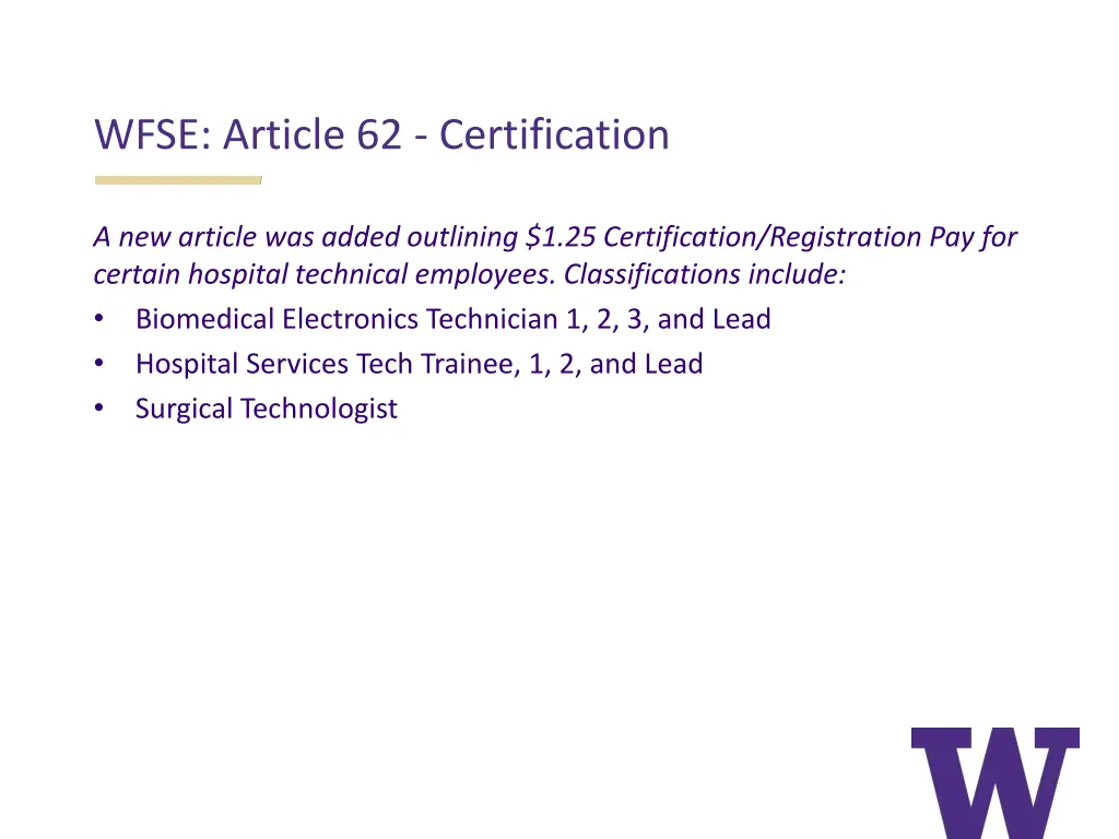 wfse article 62 certification