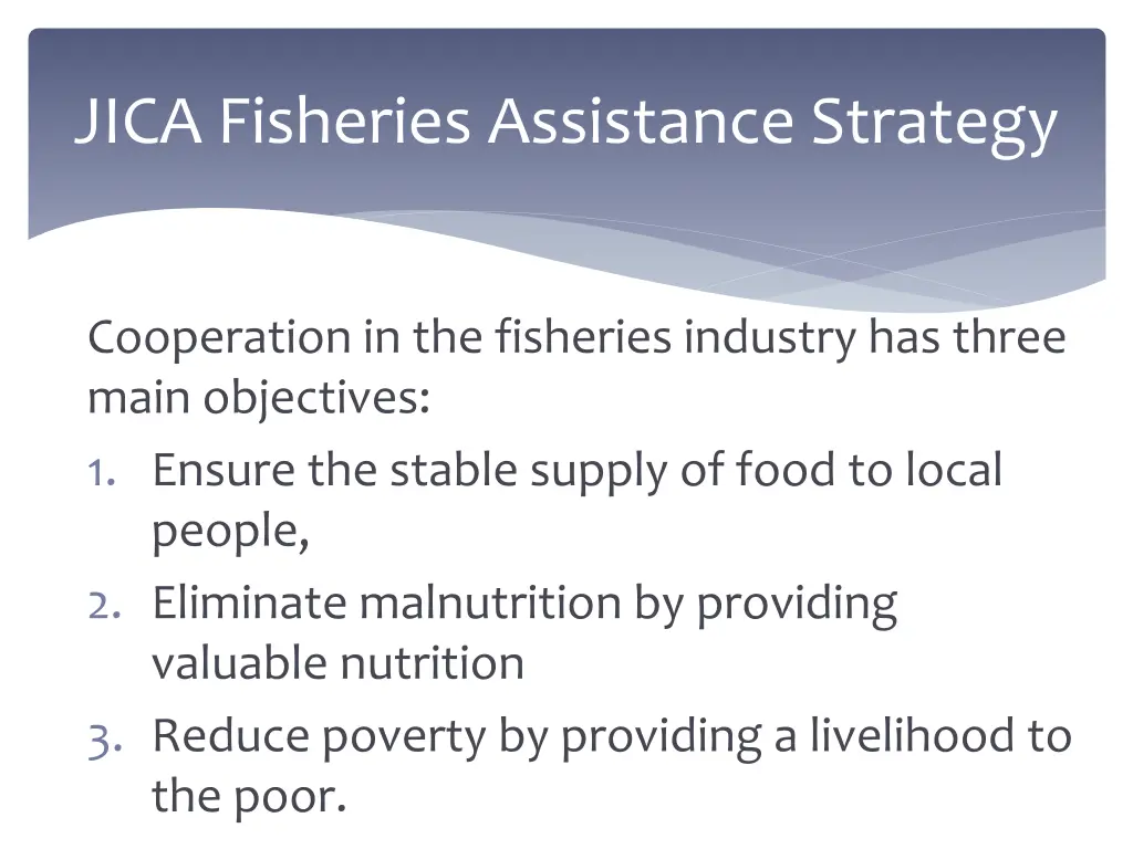 jica fisheries assistance strategy