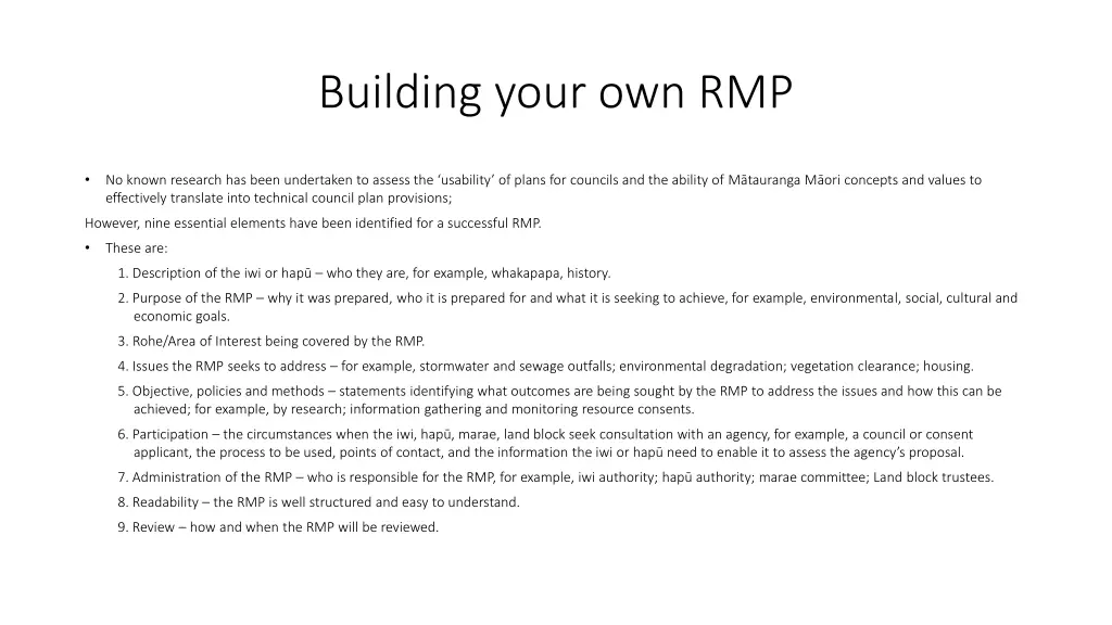 building your own rmp