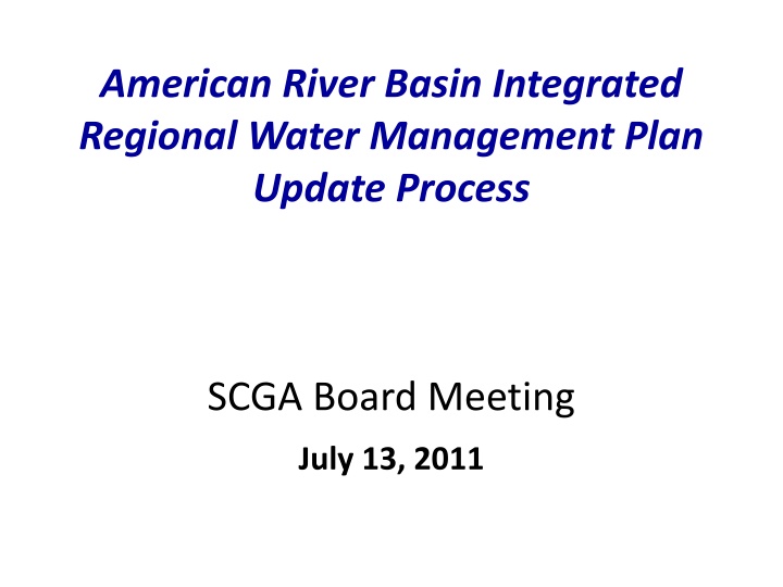 american river basin integrated regional water