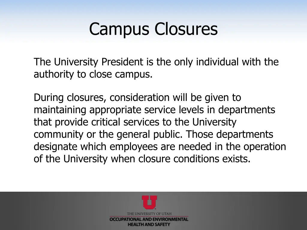 campus closures