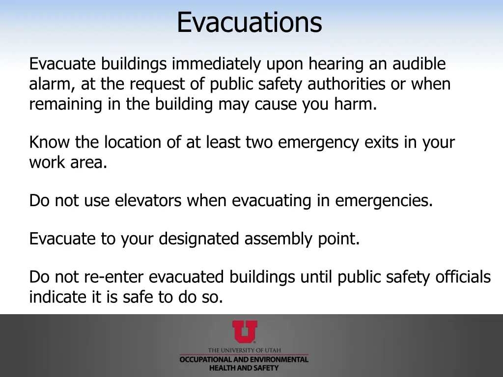 evacuations