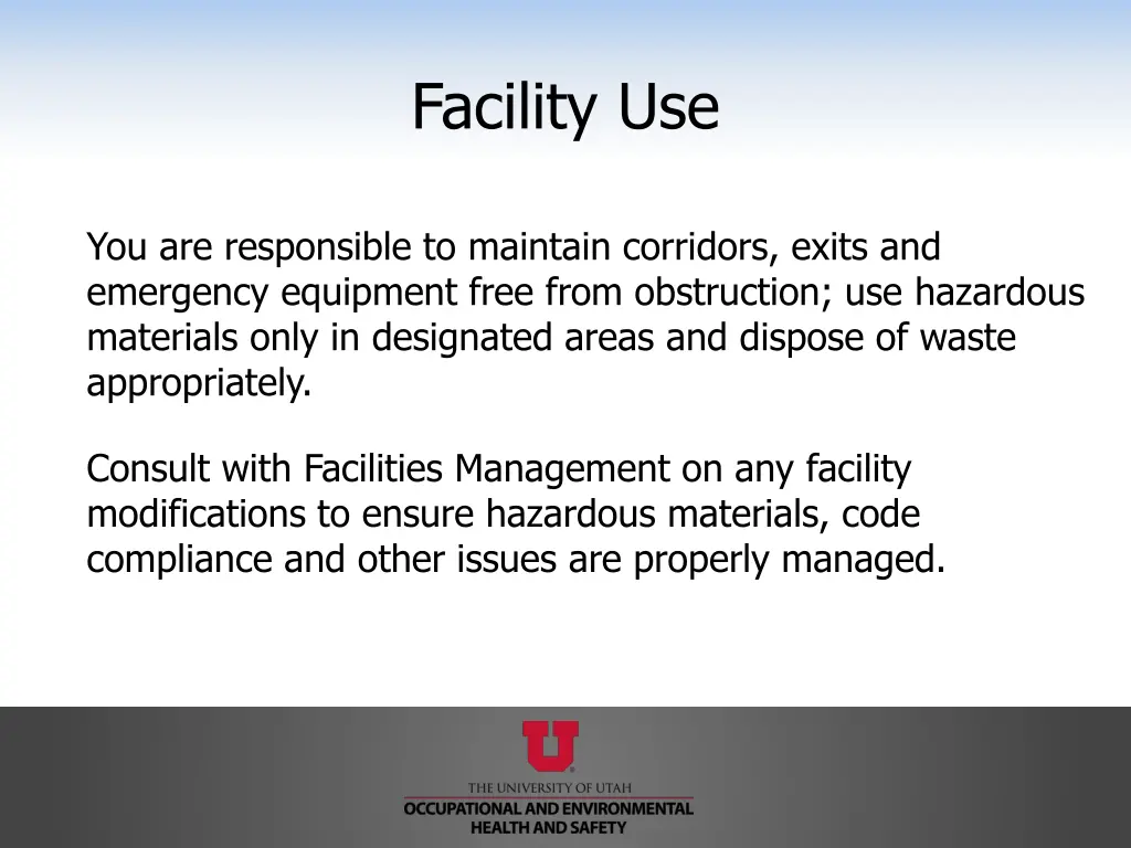 facility use