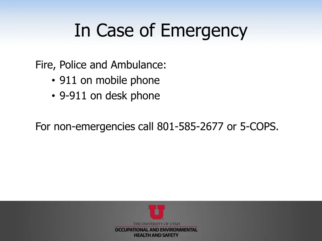 in case of emergency