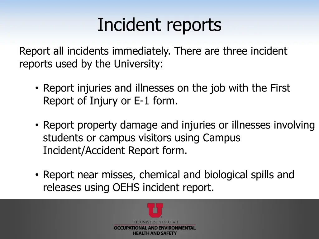 incident reports