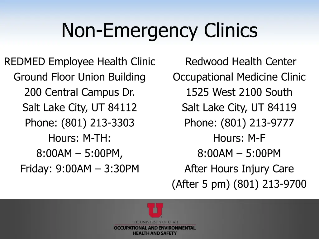 non emergency clinics