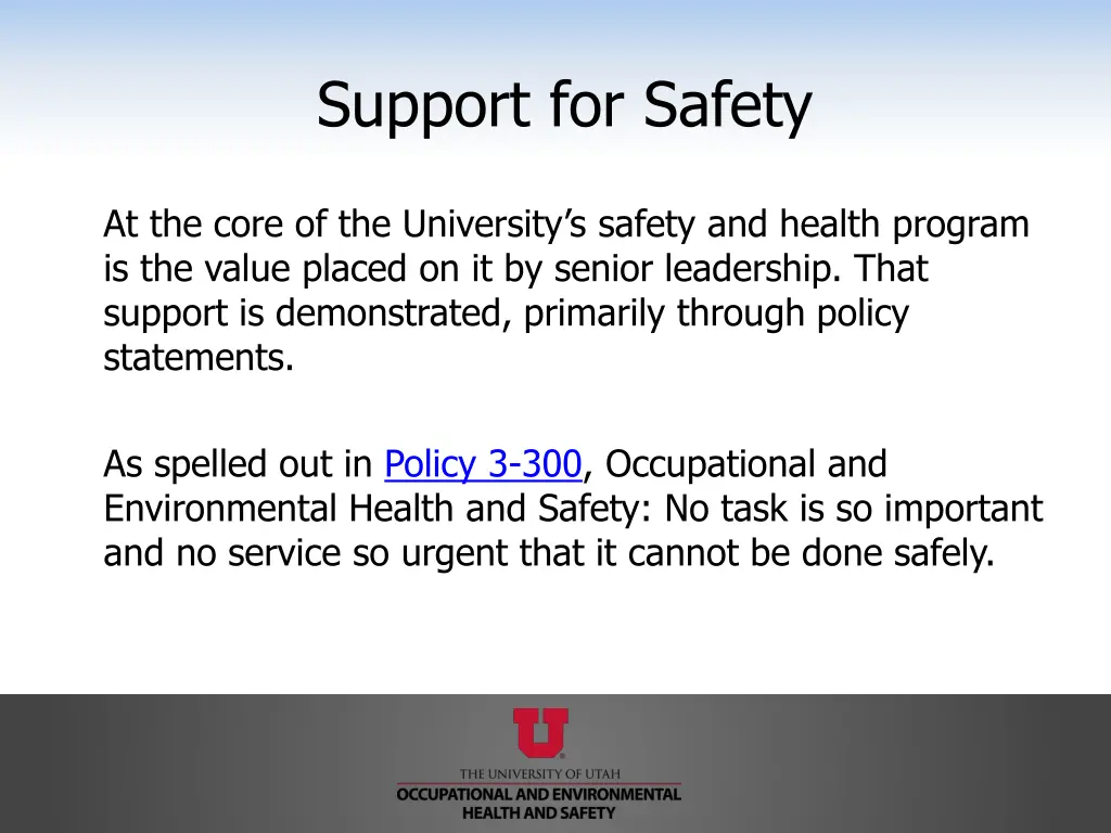 support for safety