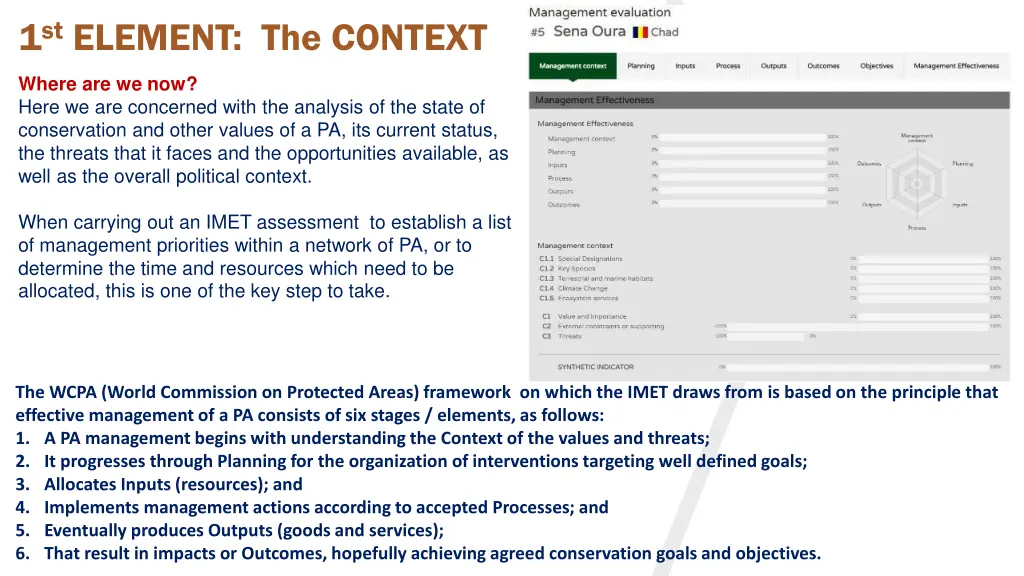 1 st element the context